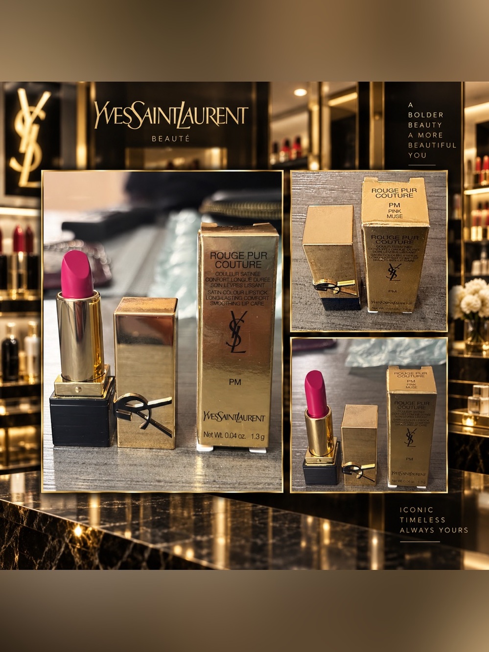Yves Saint Laurent Rouge Pur Couture Satin Lipstick — Pink Muse ( Mini )